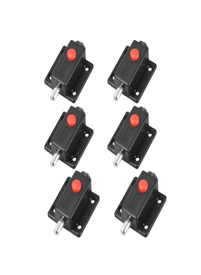 SHREESAMP Set of 6 Black Spring Loaded Automatic Door Latch Locks with 37mm Length, Window, Door, Durable ABS Button, Ideal for Secure and Convenient Door Closure Solutions - Image 1